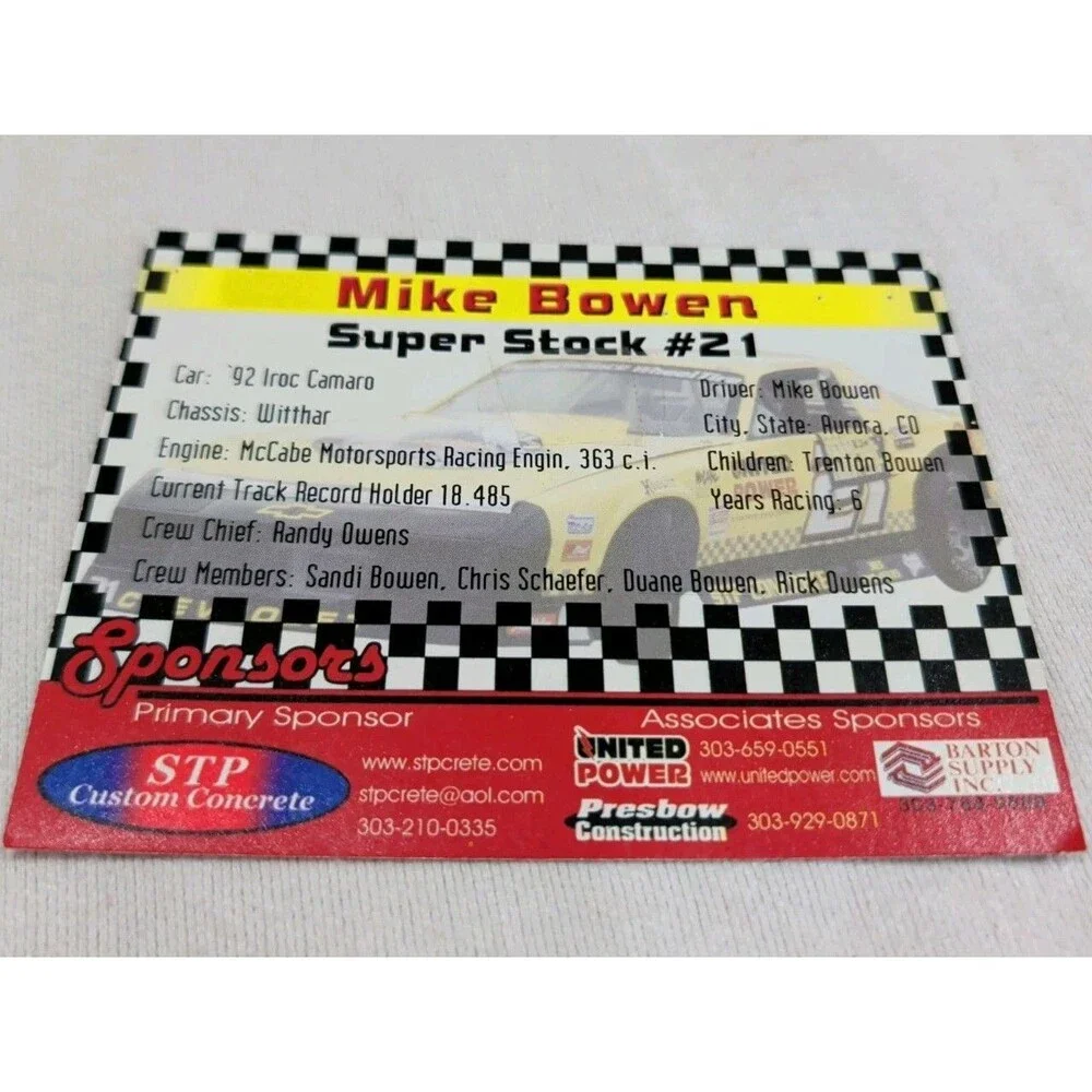 (4) NASCAR Autographed Promo Cards. Avants. Bowen. Robertson. Yackey.